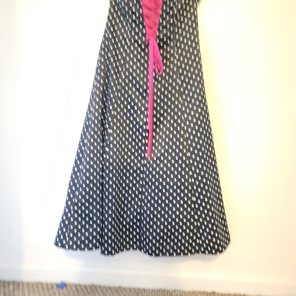 Black dress with white polka dots dress size 8 - Picture 3 of 5